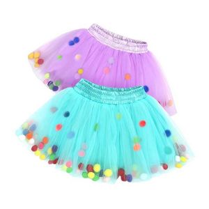 Saias 2023 Novas cores frescas Crianças garotas Saias de malha Princesa Vestido de bola doce Solid Girl Faldas Summer Galze Baby Dance Tutu Skirt 0-6T T230301