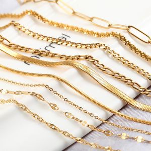 Цепочки из нержавеющей стали ожерелье для женщин для женщин золото золотой серебро веревка Клавиляция Длинные Куба Женщины -воротники Мода подвесной подвесные кошельки