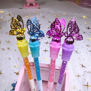 1pc Cute Butterfly Gel Pen Creative Promotional Korea Stationery Acessórios de escritório Black Ink School Supplies