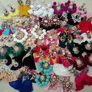 Kolczyki Dangle Juran Oorbellen Tassel for Women Material Pendientes Boho Wedding Parme ręcznie robione długie upuszczone prezenty biżuterii