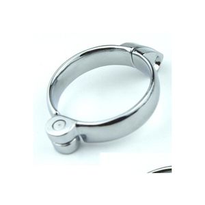 Andra hälsoskönhetsartiklar Metall Penis Ring rostfritt stål cockrings lås för manlig kyskhetsanordning bondage leksaker släpp leverans dhsik
