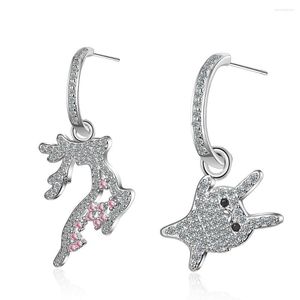 Dangle Earrings Korean Style Sismetrical Little Elk Inlaid Zircon Drop Ladies Sweet Temperament Fashion Jewelry Gift