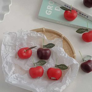 Vela estilo ins 4 peças adereços fotográficos criativos velas perfumadas de frutas cereja decoração de festa de casamento