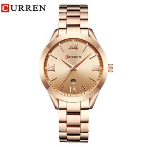 الساعات النسائية Curren Gold Watch Womenes Lates 9007 Steel Women's Bracelet Watches Female Clock Relogio Feminino Montre Femme 230302