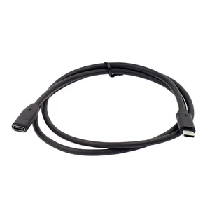 10pcs/LOT Type-C USB C Mężczyzna do żeńskiego kabla przedłużacza 1M 3A 60W szybkiego ładowania przewodu adaptera adaptera