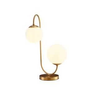 Modern lyx två glas bordslampa nordiska postmoderna minimalistiska skrivbordslampa 35 cm bredd 60 cm höjd för hotell hem vardagsrum sovrum studie rum restaurang dekor