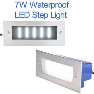 LED Stair Corner Outdoor Lighting Street Lights 7W Step Light Rustproof and Waterproof Wall Infälld landskapsväg Farden Trappor Simning Pooler Crestech