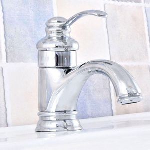 Bathroom Sink Faucets Polished Chrome Brass Deck Mounted Single Handle Vessel Basin Faucet Mixer Water Taps Msf632