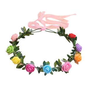 Bröllopsdekorativa kransar Decoration Hair Band Bohemian Dress Summer Seaside Beach Flowers Bridesmaid Hair Band Wreath