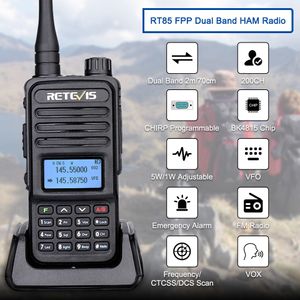Walkie Talkie Retevis RT85 Ham Two way Radio Stations 5W talkies VHF UHF Dual Band Amateur Portable HT For Hunting 230301