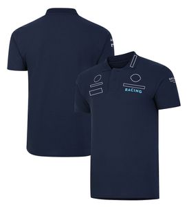 New product F1 Formula One Blue Short sleeve T-shirt logo version Flag Flag Casual sports Crewneck Tee