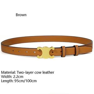 Fashion Designer Belts Classic Vintage Smooth Buckle Decoration Women Thin Waist Width 2.2cm Premium Cowhide Casual Belt Wholesale