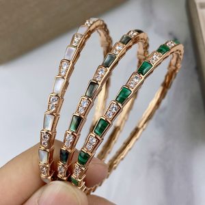 BUIGARI 蛇鱗デザイナーシングルバングル女性用クリスタルゴールドメッキ 18 K 最高カウンター品質クラシックスタイルファッション記念日ギフト 035