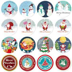 Gift Wrap 100/500pcs Merry Christmas Stickers Cute Animals Snowman Trees Decorative Wrapping Box Label TagsGift