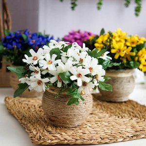 Dekorative Blumen Künstliche Pflanze Bonsai Gefälschte Dekor Blume Grün Kunststoff Topf Für Home Desktop Dekoration