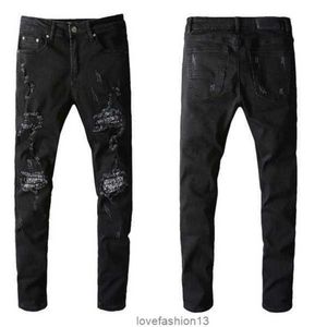 Europejskie i amerykańskie spodnie dla mężczyzn Designer Hip-Hop Jeans High Street Fashion Tide Brand Cycling Motorcycle