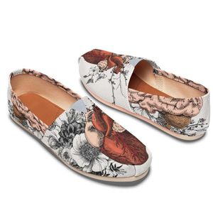 Dress Shoes Women Slip On Flat Shoes Fashion Human Organ Print Casual Shoes Designers Lazy Ladies Flats Shoes Comfortable Wild Shoe Ladies L230302