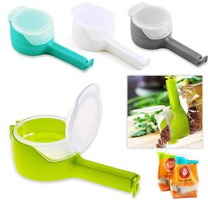 Clips de bolsa para almacenamiento de alimentos Clips de sellado con picos de vertido Clip de bolsa de viruta de cocina Clips de sellado de tapa de plástico Ideal para almacenamiento y organización de cocina