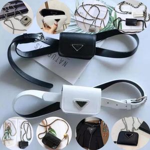 2022 New Style Mini Lady Adjustable Chain Leather Waist Bag Triangle Letter Fashion Leisure Retro Classic Women Shoulder Slope Bag