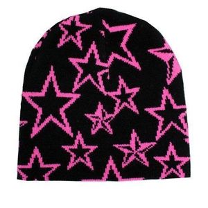 BeanieSkull Czapki Czapka Dzianiny Sweter Wełniany Kapelusz Czapki Gwiazda Wydrukowano Ciepła Czapka Hiphop Beanie Ulica Punk Zima Czapka Z Dzianiny Y2K Gothic Unisex Kapelusze 230301