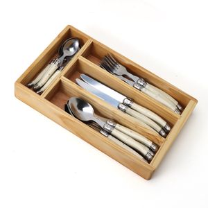 Set di stoviglie 24 pezzi Vendita Laguile per posate bistecca di bistecca forcone cucchiaio da tè da tè ergonomico posate brunificanti luminose posate occidentali di stomate 230302