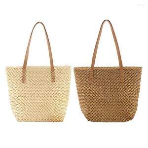 Evening Bags Fashion Women Summer Hand-woven Tote Solid Color Travel Brand Designer Handbags Ladies Sea Beach Large Capacity Shopper Bag