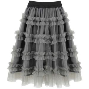 Skirts Newest 2-14Y Fancy Baby Girls Kids Long Ruffle Skirt Soft Nylon Tulle Skirts with Cotton Lining Princess Layered dress T230301