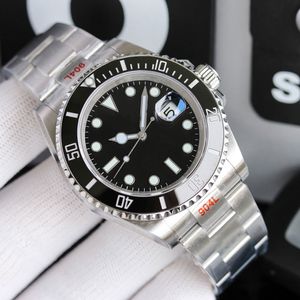 Мужские наручные часы с автоподзаводом Механические часы 40 мм Черный керамический корпус Изящный стальной ремешок для часов Роскошные деловые спортивные часы Подарок Montres de luxe