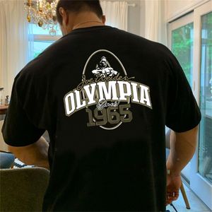 Męskie T-shirty duże typy mężczyzn luźne T-shirt bawełniany swobodny sportowy koszulka koszulka na siłowni biegnący streetwear fitness