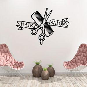 Wall Stickers Hair Salon For Barber Room Sticker Wallpaper Hairdresser Decals Vinil BarbeiroWallWall