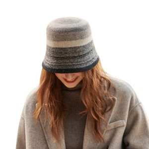 Cimri ağzı şapkalar sonbahar ve kış moda fransız zarif gerçek yün havza şapka retro basit ışık lüks sıcak keçe
