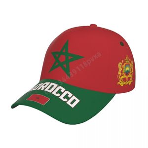 Ball Caps unisex Marokko vlag coole Marokkaanse volwassen honkbal cap patriottische hoed voor honkbalvoetbalfans mannen vrouwen 230302