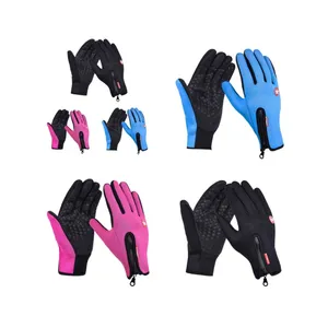 Winter Cycling Gloves With Wrist Support Touch Screen Cycling Gloves Outdoor Sports Abrasion Resistant Waterproof All-Finger Gloves For Men And Women