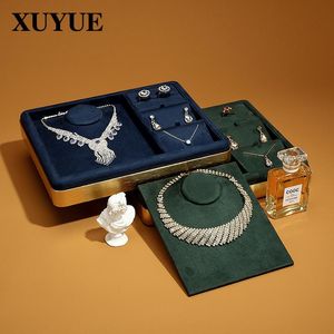 Smyckespåsar Väskor Tillverkare Display Rack Metal Necklace Set Tray Props Lagring Stock