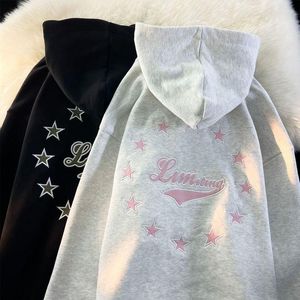 Big Sale Women's Hoodies Gothic Printing Star Pattern Women Retro Harajuku Hip Hop Tops Jackets High Street Pullovers Sweatshirt Y2K Clothes