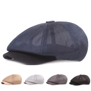 Mesh Beret Homens Mulheres Capactadas Primavera Vermum Summer Cap -octogonal respirável Proteção ao ar livre Capéu de viagem artística para jovens artísticos