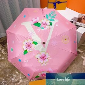 Transparent Womens Umbrella Letter Folding Fully Automatic Mens Designer Umbrella Collection Portable Outdoor Rainy Umbrellas NICE D222232F