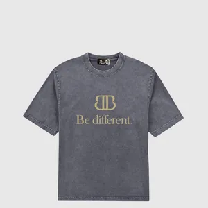 DUYOU Oversize T shirt with Vintage Jersey Wash Letters 100% Cotton T-Shirt Men Casuals Basic T-shirts Women Quality Classical Tops DY8897