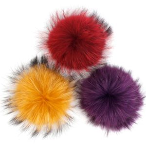 Шагливые шапочки/кепки черепа Geebro 50ps Dear Real Fur Pompom Diy еновые помпоны шарики для вязаных аксессуаров POM