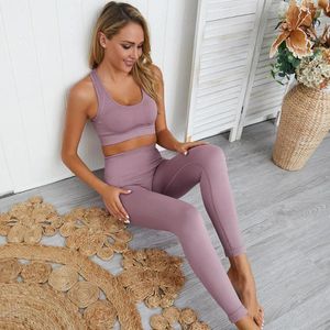 Active Sets Yoga Set Simple Sports Vest Two Seamless Knitted Women's Hip Fitness Wear Dispose Of Inventory At Special Rates