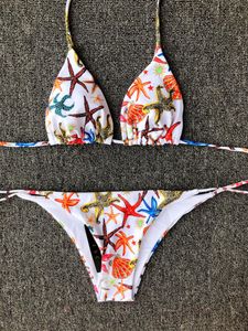 Designer famoso Sexy Bikini Bur Transparent Strap Star Print Swimsuit Fashion Beach Summer Feminino BIQUINI 316758