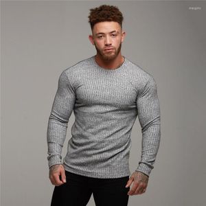 Herrtröjor Herrtröja Höst- och vintersportens botten Skjorta Fitness Casual Slim Långärmad t-shirt Män