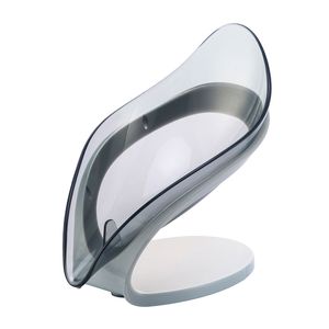 Creative Suction Cup Soap Dish Box For Bathroom Shower Soap Holder with Drain Portable Leaf Shape Toilet Laundry Soap Rack Tray For Basin