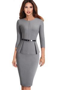 Sukienki imprezowe wieczorne eleganckie zużycie do pracy z paskiem peplum vestidos biznes Bodycon Office Kariera Kobiety Letnia suknia 230301