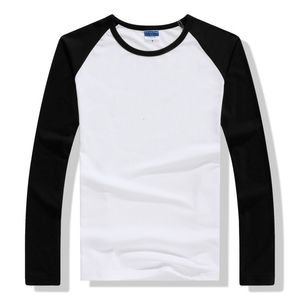 Men's T-Shirts Autumn Winter Long Sleeve T Shirt Men Contrast Color Round Collar Cotton Mens Casual Slim Fit Raglan T-Shirts Tees Tops 230302