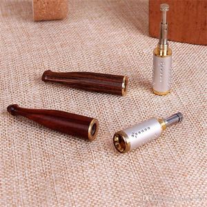 Smoking Accessories Sandalwood ebony with metal edge filter to remove cigarette nozzle, copper head, pull rod, wooden cigarette holder