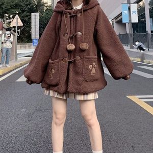 Felpe con cappuccio da donna Felpe Deeptown Kawaii Donna Cute Lolita Stile giapponese Sweet Harajuku Oversize Preppy Ricamo Soft Girl JK 230302