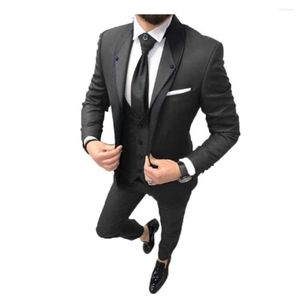 Abiti da uomo Blu chiaro Doppio colletto Giacca personalizzata Pantaloni Abbigliamento da sposa da uomo Set di moda di lusso 3 pezzi Giacca Pantaloni Gilet