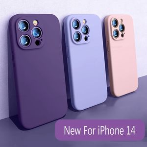 Custodia morbida in silicone liquido per Apple iphone 14 13 12 11 Pro Max 13 Mini 14 Plus 14Pro 13Pro Cover antiurto in microfibra quadrata con logo