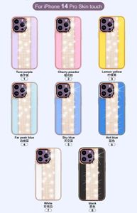 Capa de celular de couro e diamante da moda para iPhone14Promax 14Pro 14 13Promax